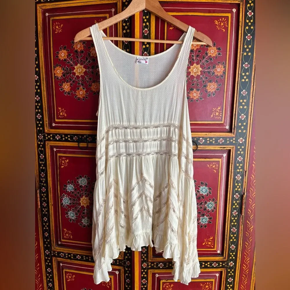 Intimately Free People Voile and lace trapeze slip, dress, nighty.  Size…‎